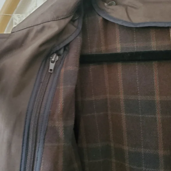 Zara Short Cotton Trench Car Coat Jacket Chocolate Brown Men's Size XL - Picture 9 of 14